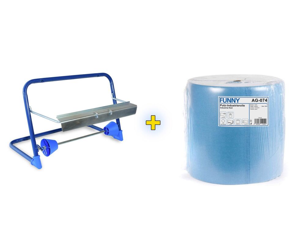 Wandhalter für Putztuchrollen inkl. 36cm breite 1000 Blatt Rolle