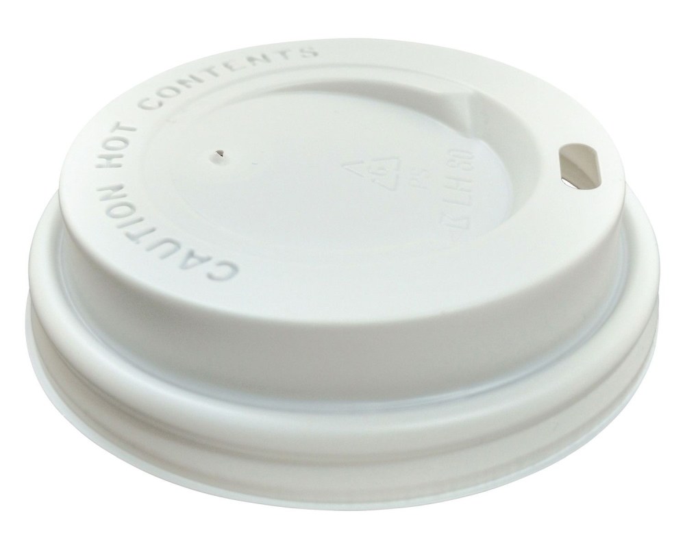 Domdeckel weiß für Pappbecher - "Coffee to go" - 200ml mit 80mm O, 100 Stk.