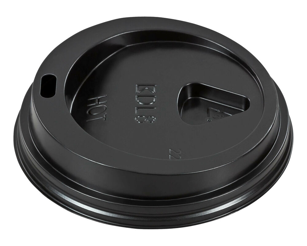 Domdeckel schwarz für Pappbecher - "Coffee to go" - 200ml mit 80mm O, 100 Stk.