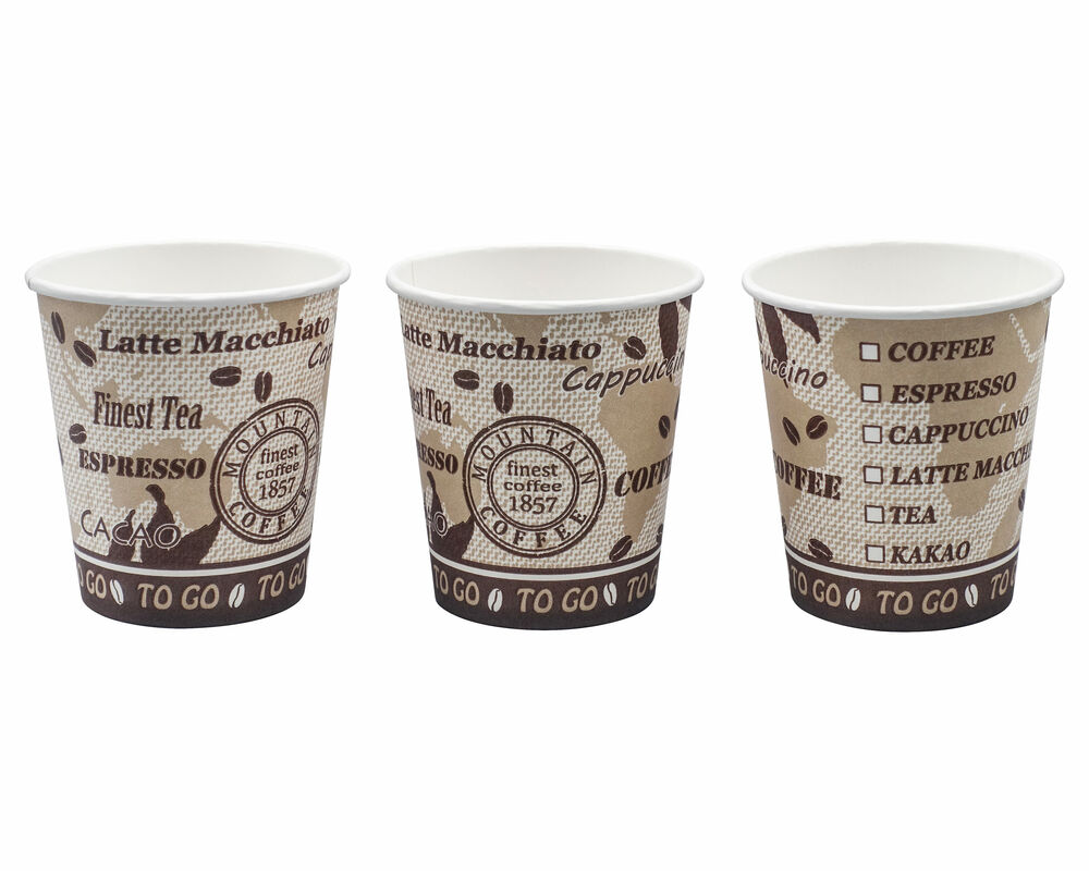 Kaffeebecher Getränkebecher 'Coffee Mountain' 180 ml,  80 Stk.