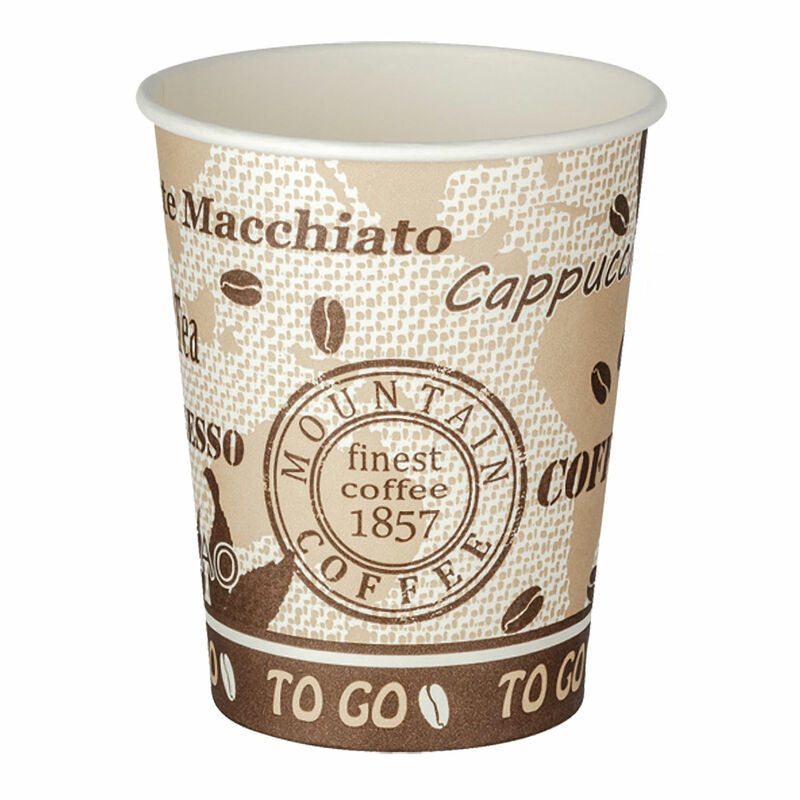 Kaffeebecher Getränkebecher 'Coffee Mountain' 300 ml kompakt, 50 Stk.