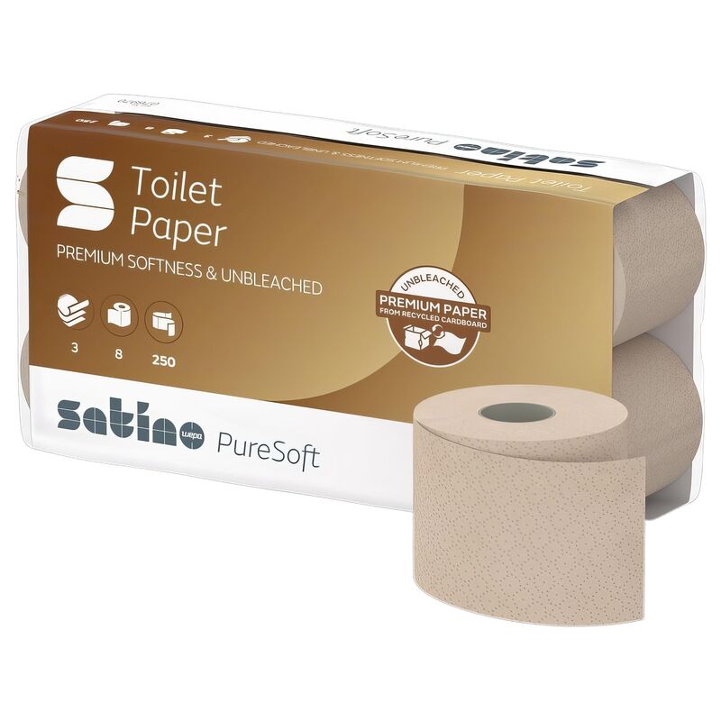 Smart Toilettenpapier 3-lagig aus 100% recyceltem Karton System MT1, 64 Rollen je 250 Blatt