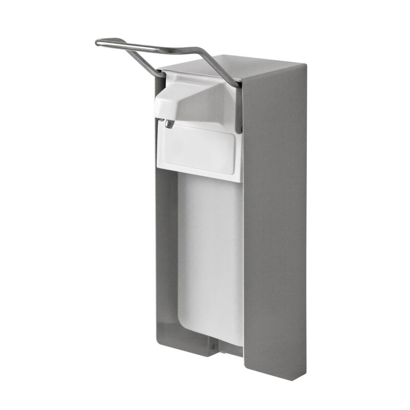TEMDEX Desinfektionsmittelspender 175x110x330mm Alugehäuse mit Edelstahlpumpe 1000ml, kurzer Armhebel