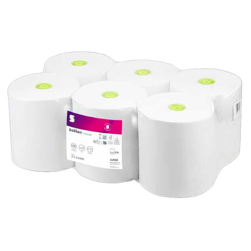 Prestige Rollenhandtuch, System SYS1, 2-lagig, 20,5cm x 150m, 6 Rollen á 600 Abrisse, weiß