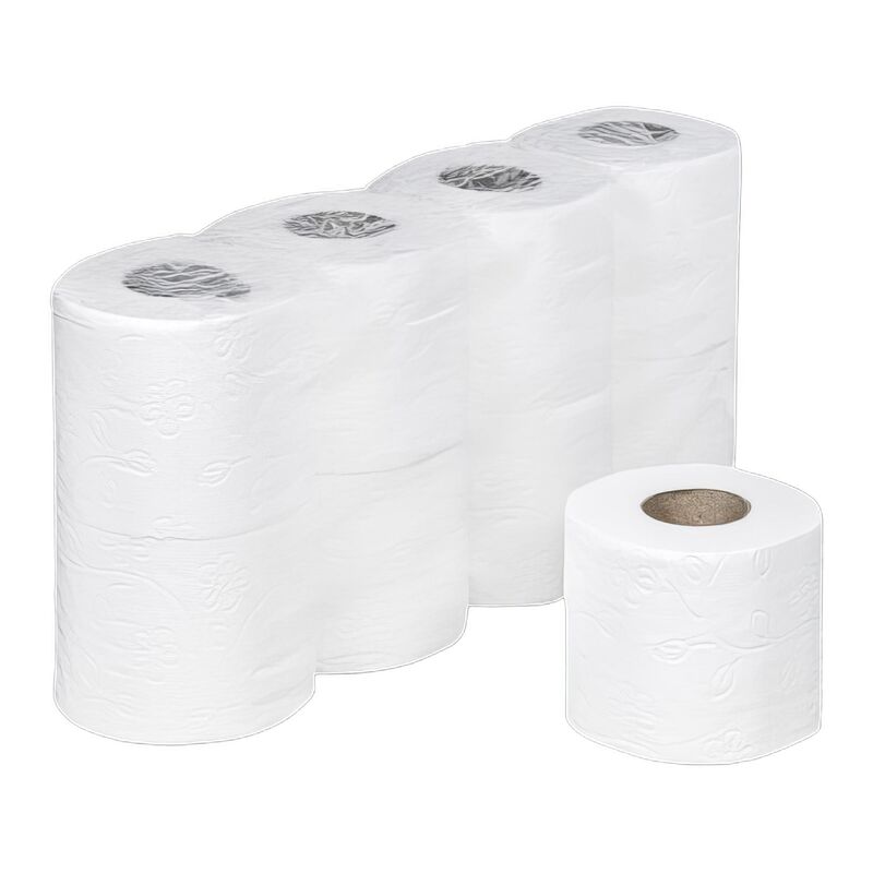 Ecoline Toilettenpapier 3-lagig aus Zellstoff  250 Blatt 9,3x11 cm, 64 Rollen