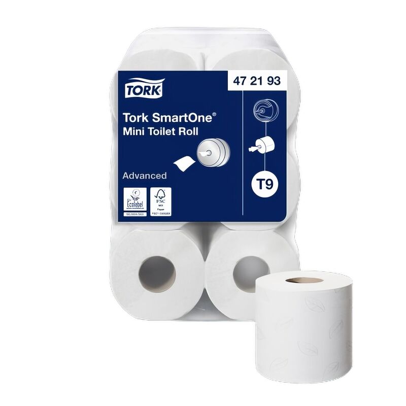 SmartOne Toilettenpapier weiss 2-lagig T9, 12 Rollen je 620 Blatt