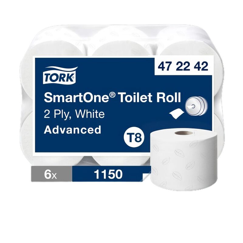 SmartOne Toilettenpapier T8 2-lagig 6 Rollen je 1150 Blatt, weiß
