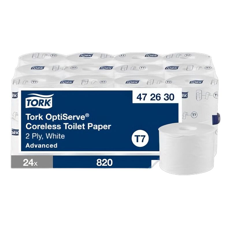 OptiServe Toilettenpapier Advanced T7 2-lagig 24 Rollen je 820 Blatt, weiß