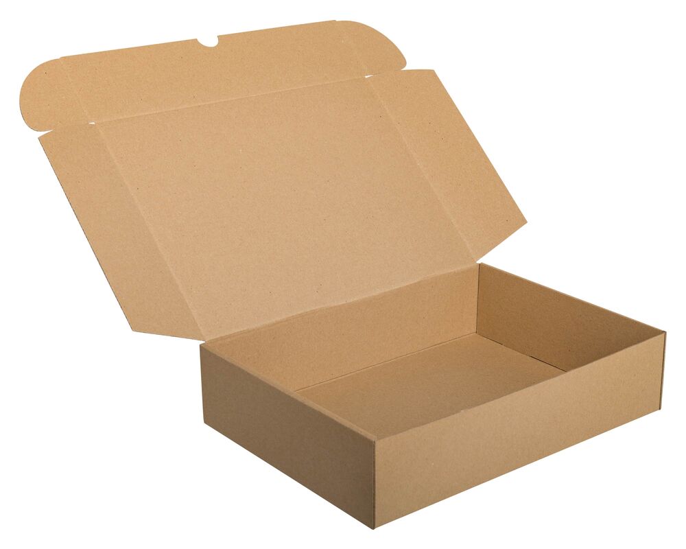 Stülpdeckelkarton DHL-Kleinpaket 346x247x80mm (Außenmaß) braun wiederverwendbar