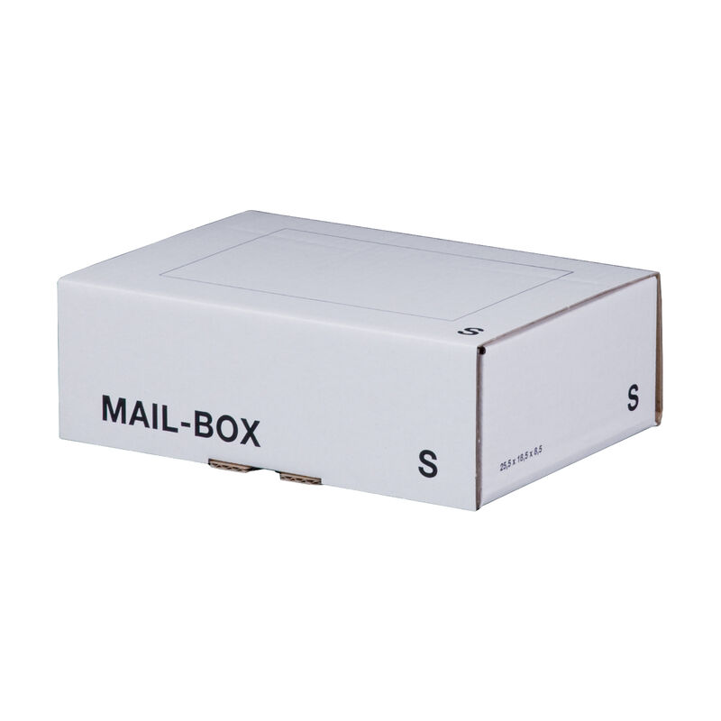 Versandkarton 249x175x79mm MAILBOX S mit Steckverschluss wiederverschließbar weiß