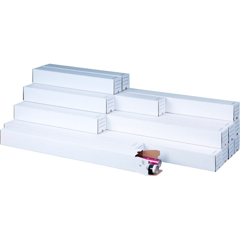 Versandhülsen 1100x75x75mm PLANBOX weiß quadratisch mit Steckverschluss