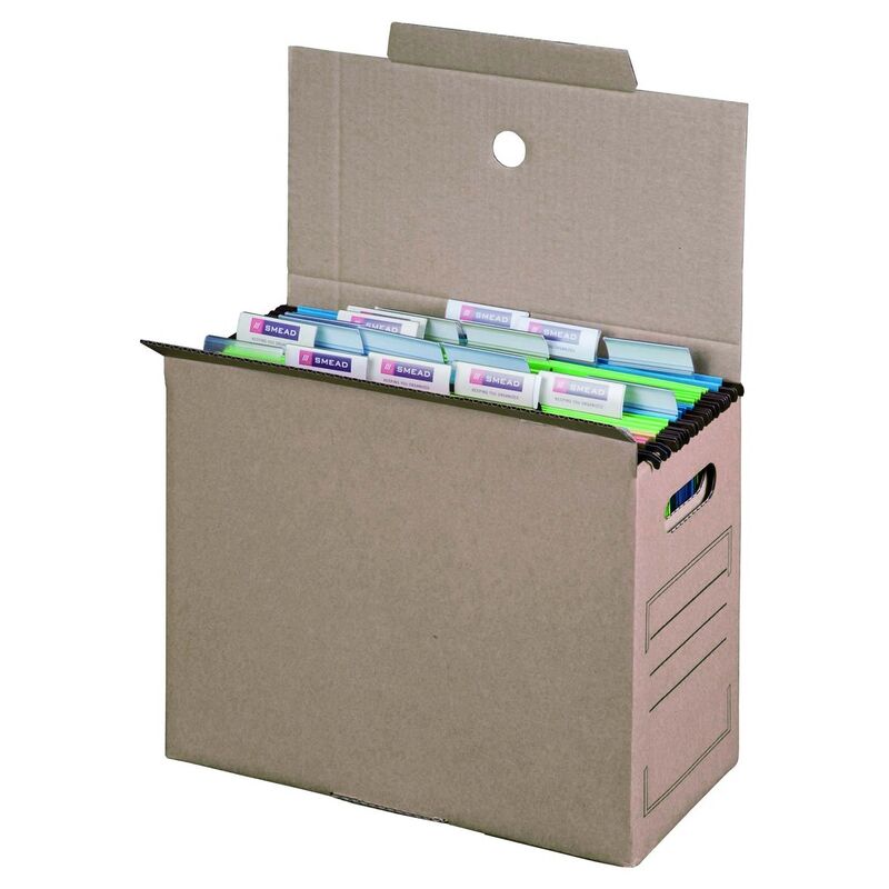 Archiv-Transportbox für Hängemappen 327x158x279mm wiederverschließbar braun