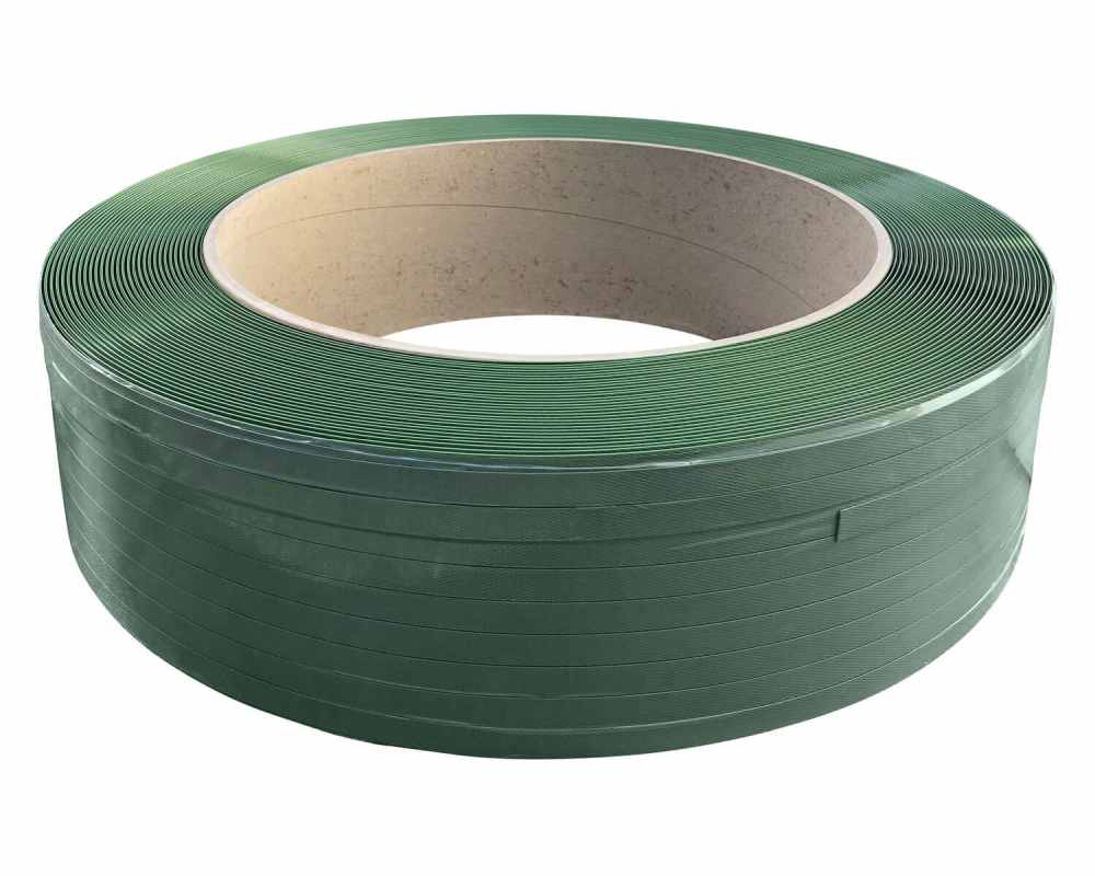Umreifungsband PET Grün 15,5 mm  x 0,70 mm Länge 1750meter Kern 406mm