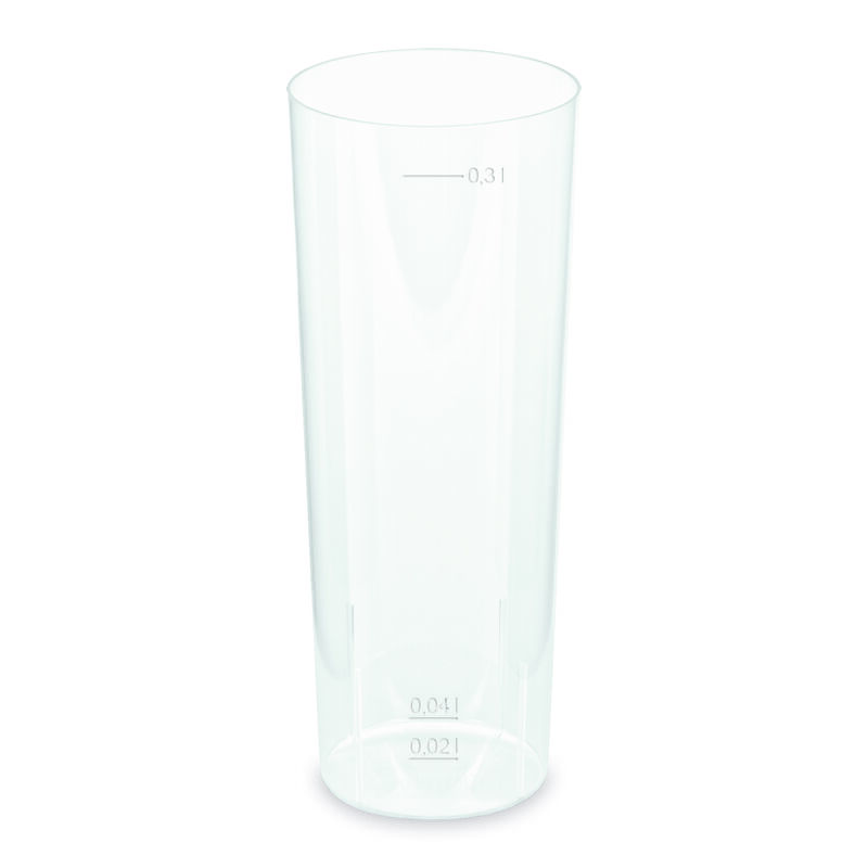 Mehrwegbecher Longdrink transparent PP Eichstriche 2 cl 4cl 0,3l, 10 Stk.