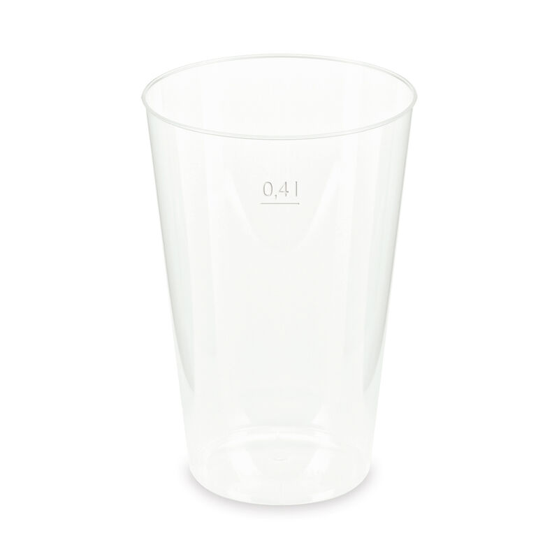 Mehrwegbecher Pfandbecher transparent stabil+ PP 0,4L Eichstrich O 87mm, 10 Stk.