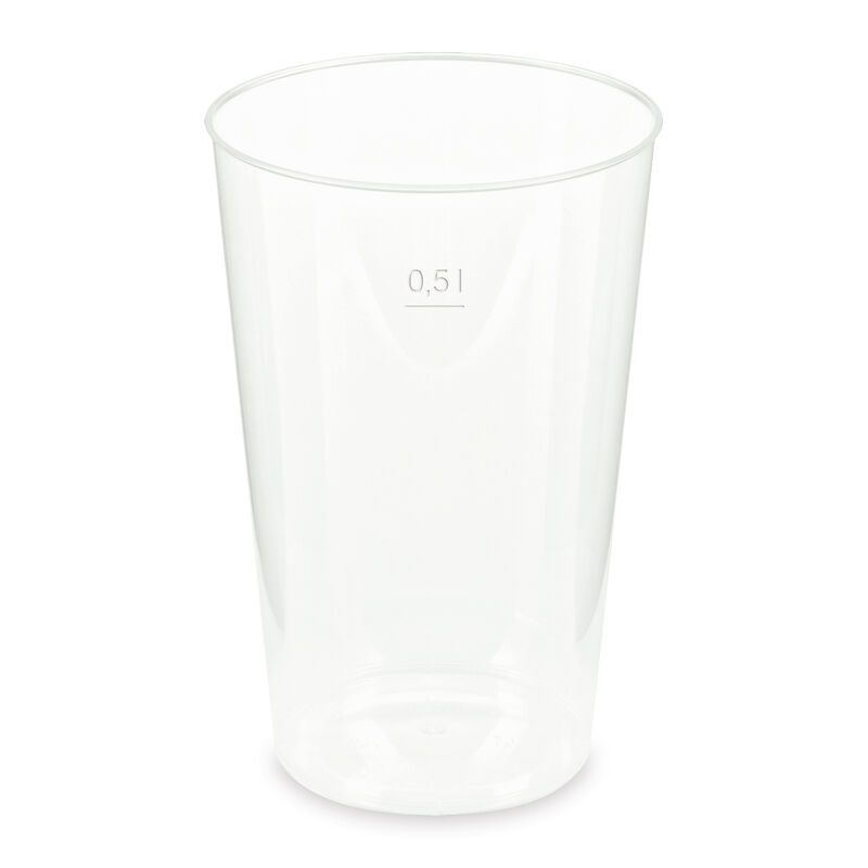 Mehrwegbecher Pfandbecher transparent stabil+ PP 0,5L Eichstrich O 93mm, 12 Stk.