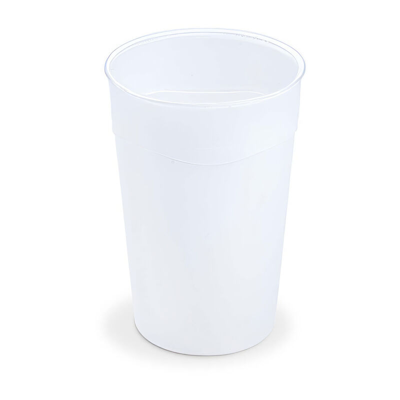 Mehrwegbecher Heißgetränkebecher transparent milchig transluzent Eichstrich 300ml O 80mm, 10 Stk.