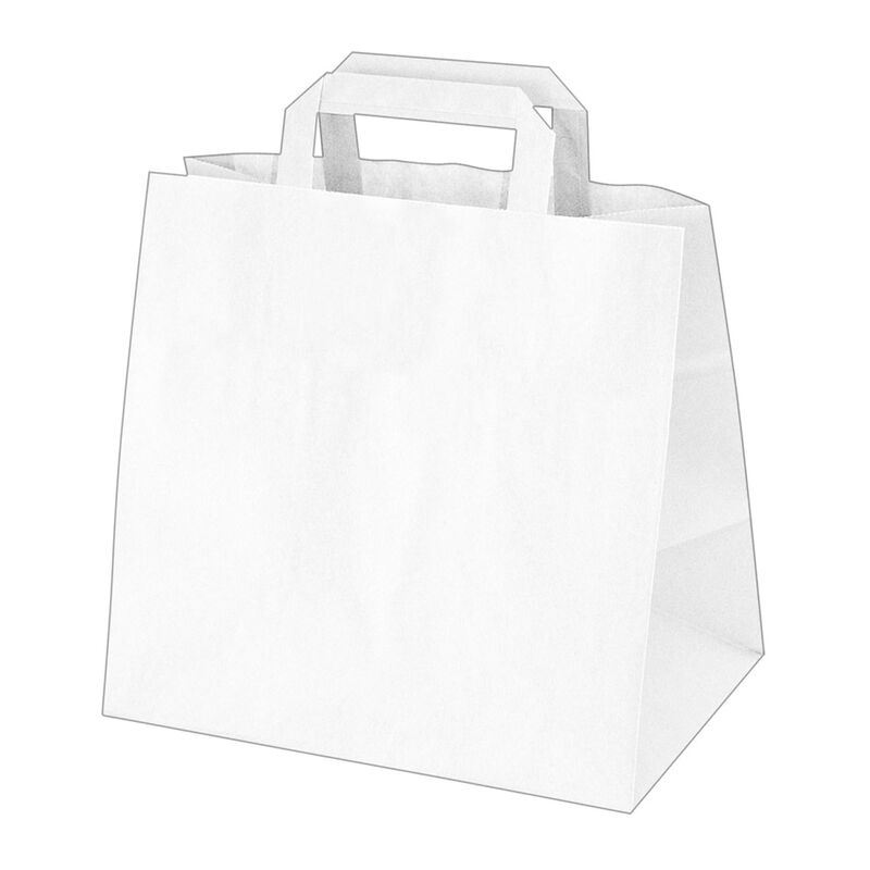 GASTRO Papiertragetaschen 25 x 26 x 17 cm mit EAN-Code weiß, 250 Stk.