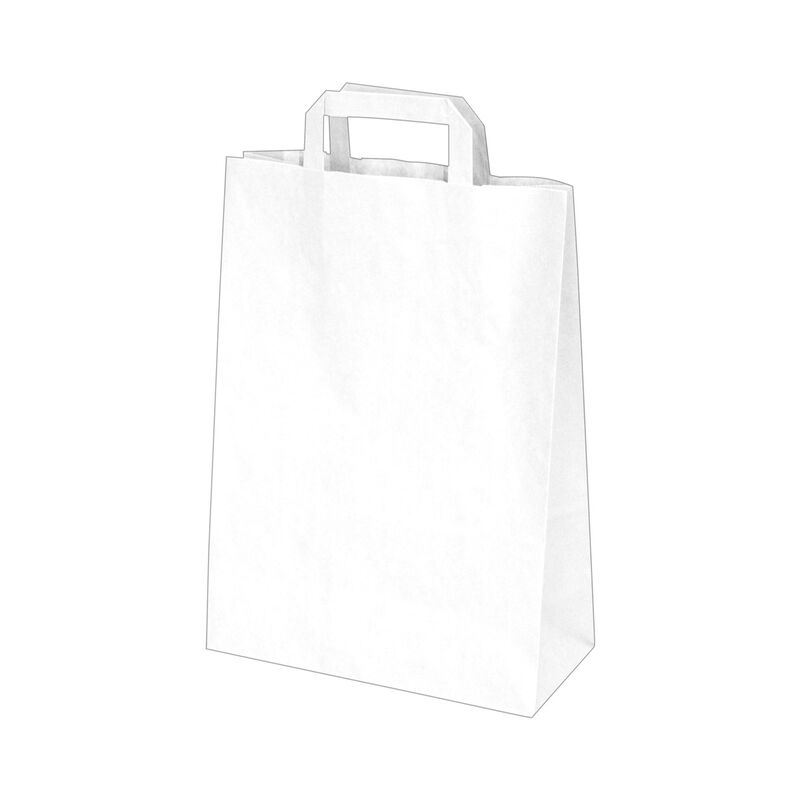 GASTRO Papiertragetaschen 32 x 26 x 14 cm mit EAN-Code weiß, 250 Stk.