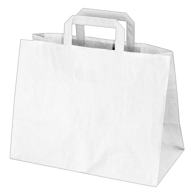 GASTRO Papiertragetaschen 27 x 32 x 16 cm mit EAN-Code weiß, 250 Stk.