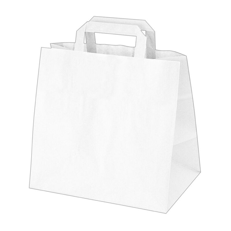 GASTRO Papiertragetaschen 33 x 32 x 21 cm mit EAN-Code weiss,  50 Stk.