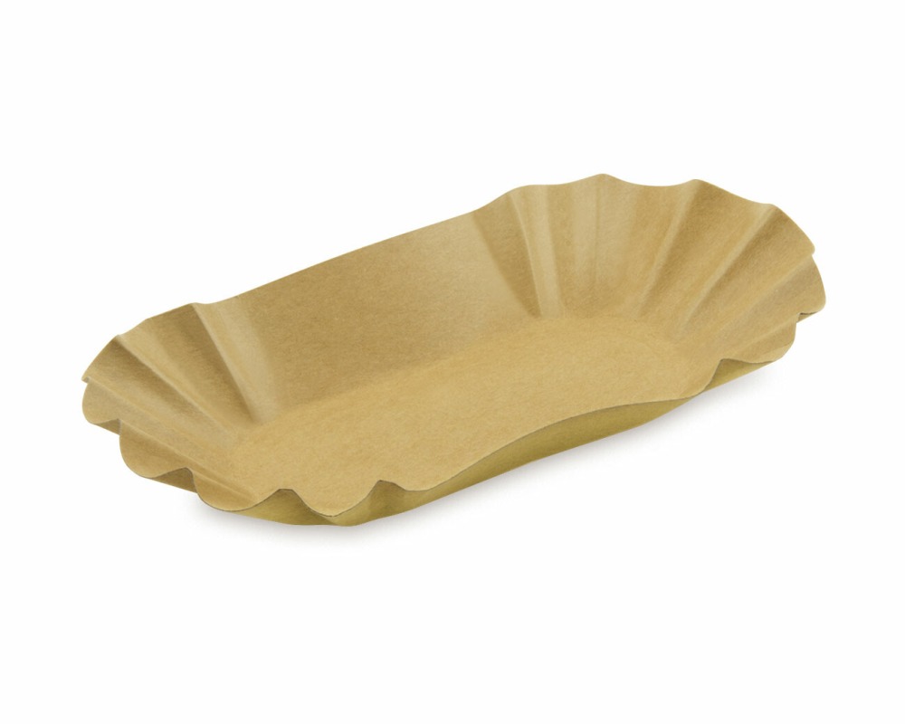 BIONATURE Pappschalen 'Kraft' oval 17,5 x 10,5 x 3 cm fettdicht braun, 250 Stk.