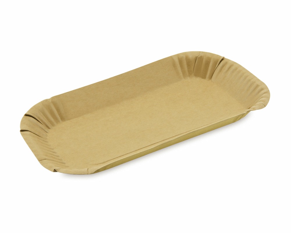 BIONATURE Pappschalen 'Kraft' oval 23 x 15 x 2 cm fettdicht braun, 100 Stk.