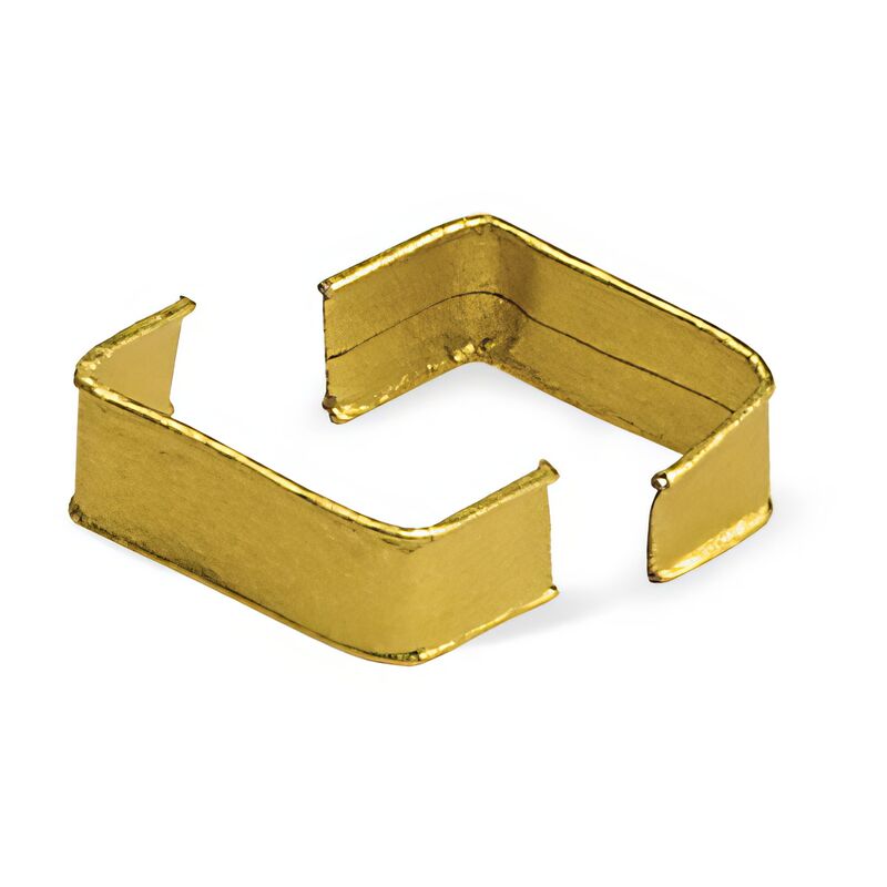 Verschlussclipse U-Form Beutelverschlüsse 33 x 8 mm Gold PAP/FE, 1000 Stk.