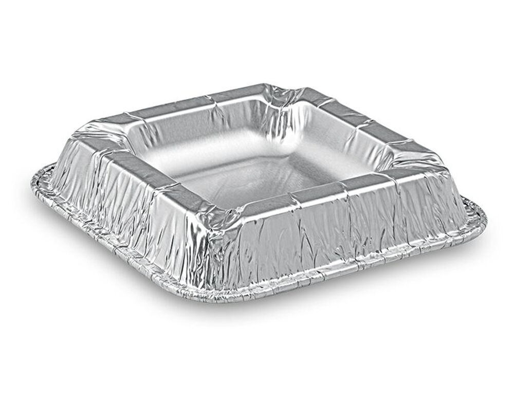 Alu Aschenbecher aus kräftigem Aluminium, eckig, 12,6 x 12,6 x 2,2 cm, 100 Stk.