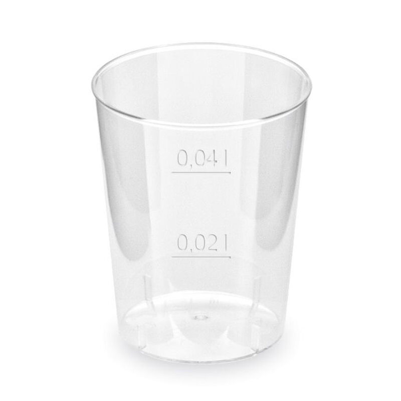 Schnapsbecher glasklar Shotgläser Stamperl mit Eichstrich PS 2cl / 4cl, 10 Stk.