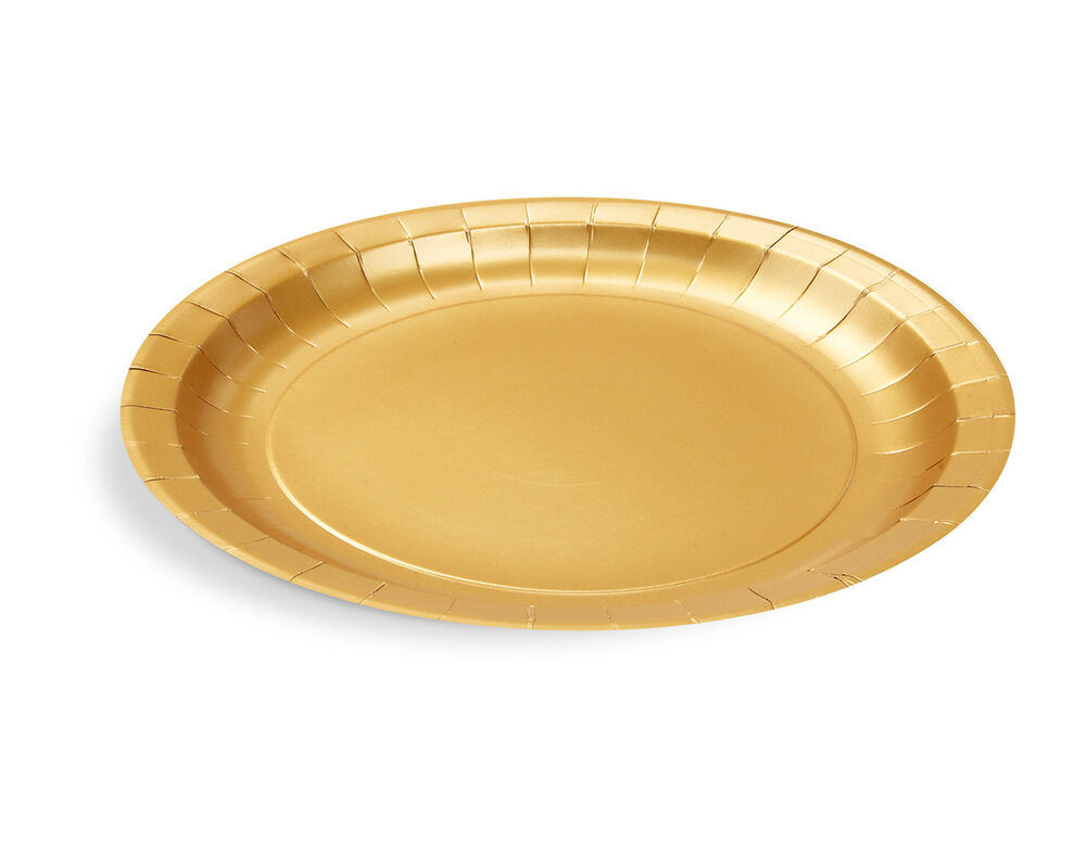 Pappteller Gold O23 cm - FSC Einwegteller für Party, Geburtstag, Hochzeit, 10 Stk.