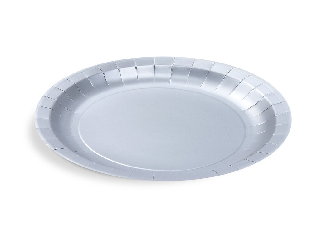 Pappteller Silber O23 cm - FSC Einwegteller für Party, Geburtstag, Hochzeit, 10 Stk.