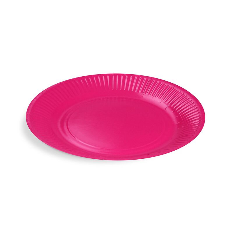 BIONATURE Pappteller Partyteller FSC Mix rund O23cm fettdicht fuchsia, 10 Stk.