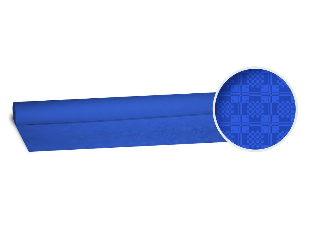 Damasttischdecke Tischtuch aus Papier, gerollt 1,20m x  8m, blau