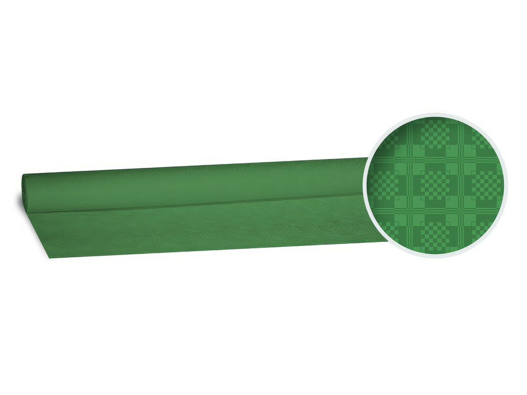 Damasttischdecke Tischtuch aus Papier, gerollt 1,20m x  8m, dunkelgrün