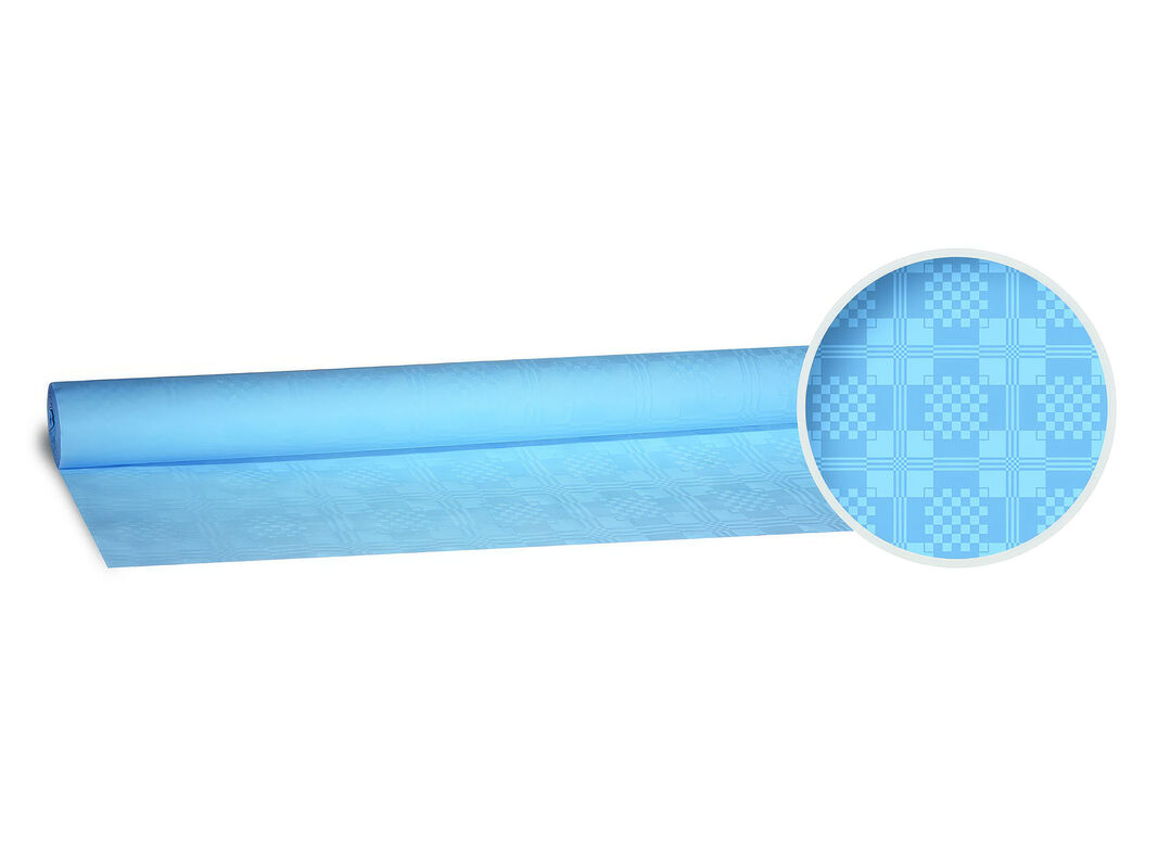 Damasttischdecke Tischtuch aus Papier, gerollt 1,20m x  8m, hellblau