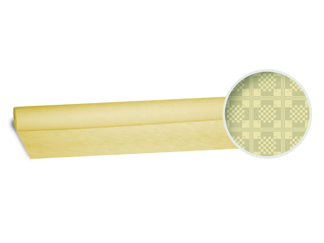 Damasttischdecke Tischtuch aus Papier, gerollt 1,20m x  8m, champagner