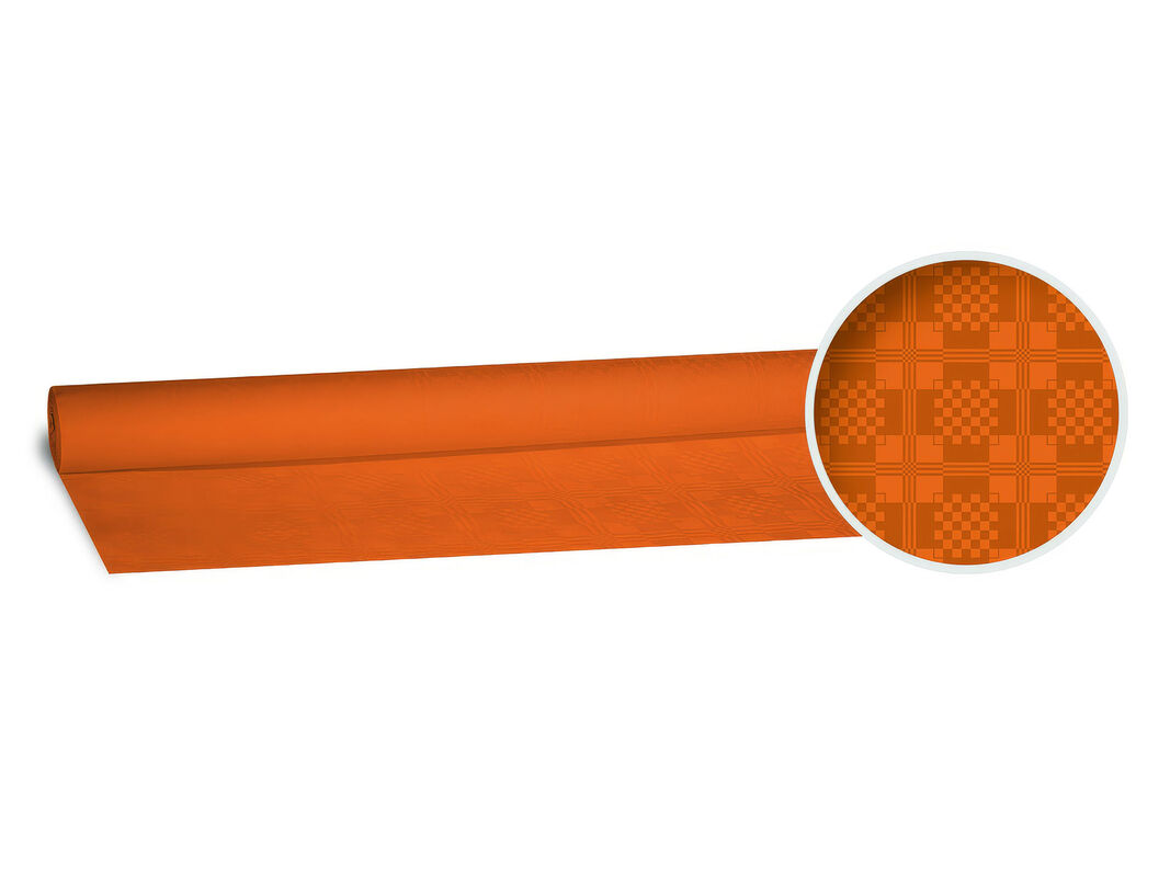 Damasttischdecke Tischtuch aus Papier, gerollt 1,20m x  8m, terrakotta