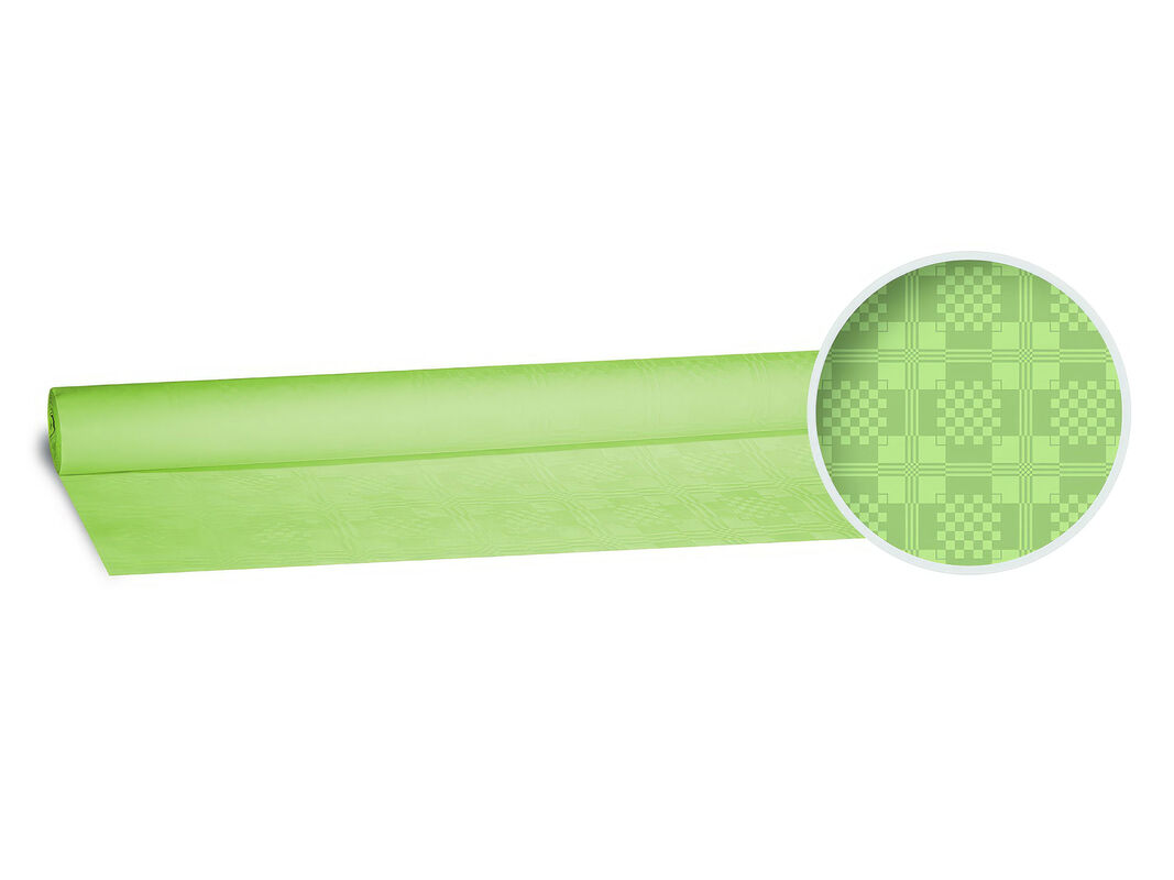 Damasttischdecke Tischtuch aus Papier, gerollt 1,20m x  8m, gelbgrün