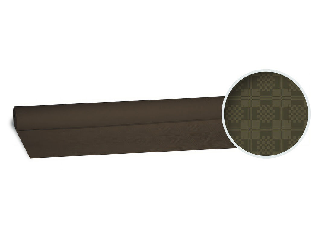 Damasttischdecke Tischtuch aus Papier, gerollt 1,20m x  8m, braun