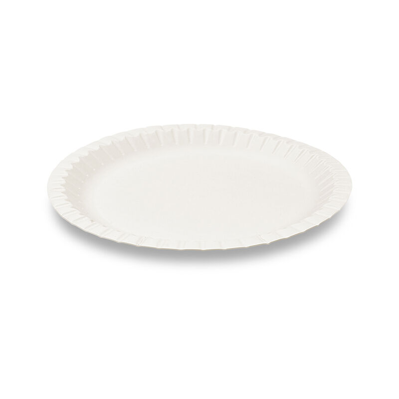 BIONATURE Pappteller aus Frischfaser rund O18cm fettdicht weiß, 100 Stk.