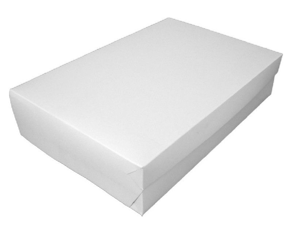 Kuchenkarton Tortenkarton für Rouladen Blechkuchen 30x45x10cm, weiß, 50 Stk.