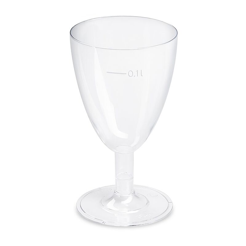 Einweg-Weinglas 100ml,  PS, 2 tlg. Ausführung, transparent glasklar,  6 Stk.