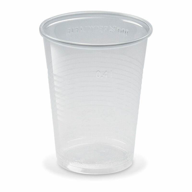 Trinkbecher transparent klar mit Eichstrich 0,4 l, 400 ml, PP,  50 Stk.
