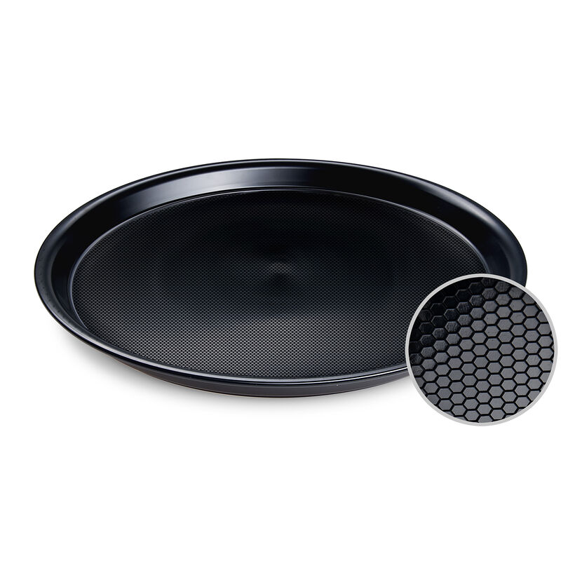 Gastro Serviertablett rutschfest rund schwarz O37 x 3 cm