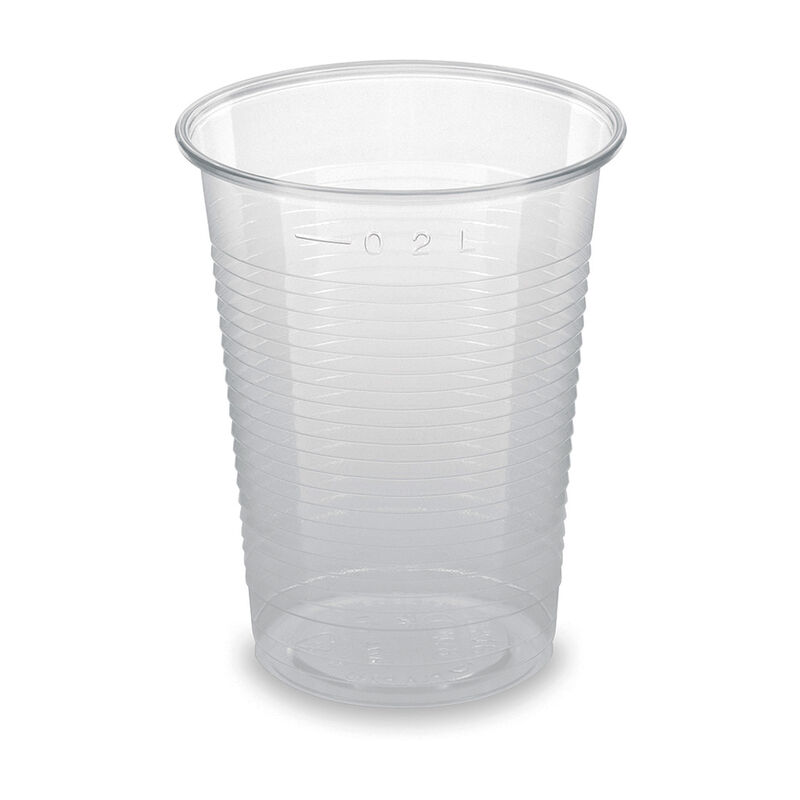 BIO Trinkbecher klar 200 ml 0,2 l aus Biokunststoff PLA  o 70mm, 100 Stk.