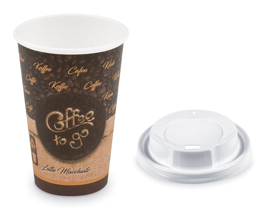 Kaffeebecher L 'Coffee To Go' Melange mit Trinkdeckel 250ml 330ml,  100 Stk.