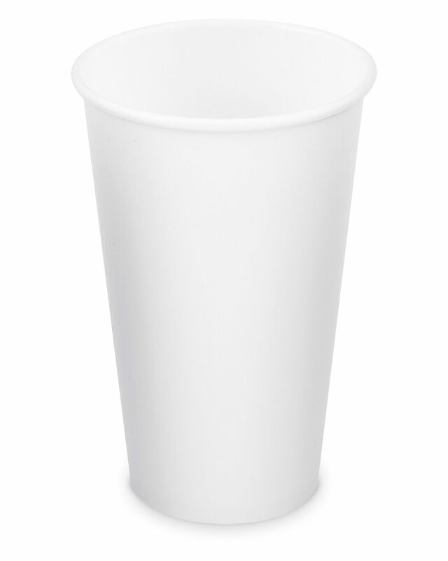 Heiß- und Kaltgetränkebecher Pappbecher weiß 400ml 510ml, O 90mm, 10 Stk.