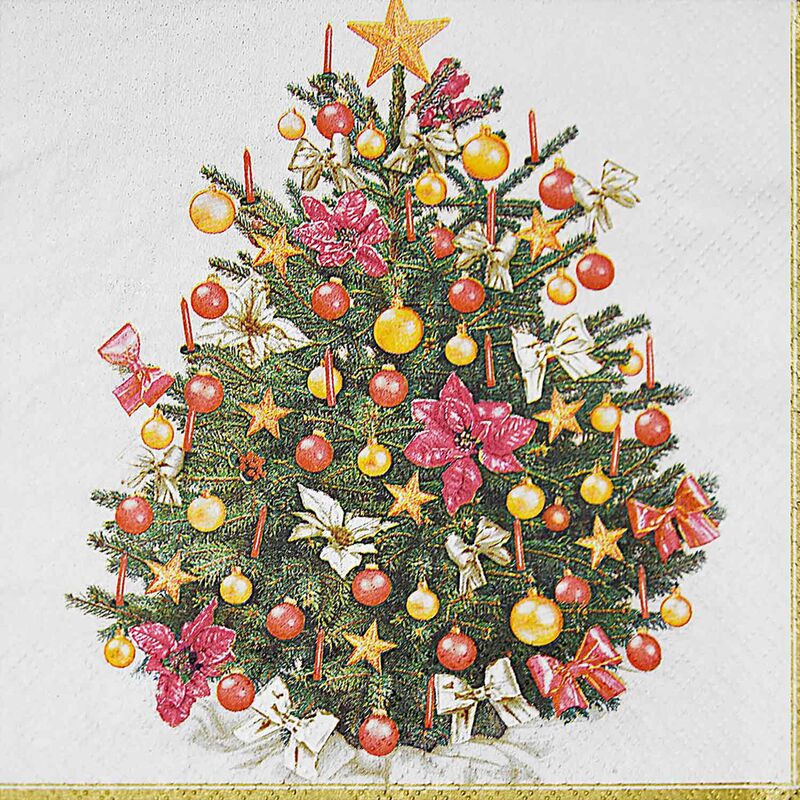 Weihnachtsservietten 3-lagig 33 x 33 cm Weihnachtsbaum, 20 Stk.