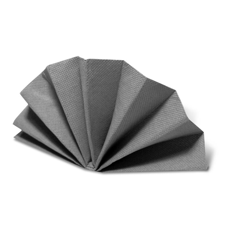 DekoStar Servietten 38 x 38 cm grau, Geprägte Tischservietten Tischdekoration, 50 Stk